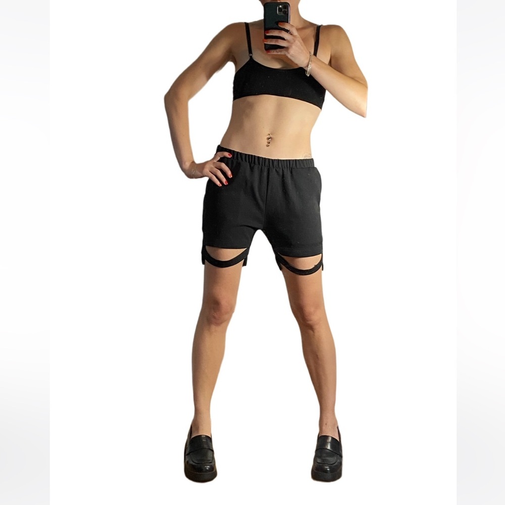 ♠️ Rad Hourani Black Shorts with Strap ♠️